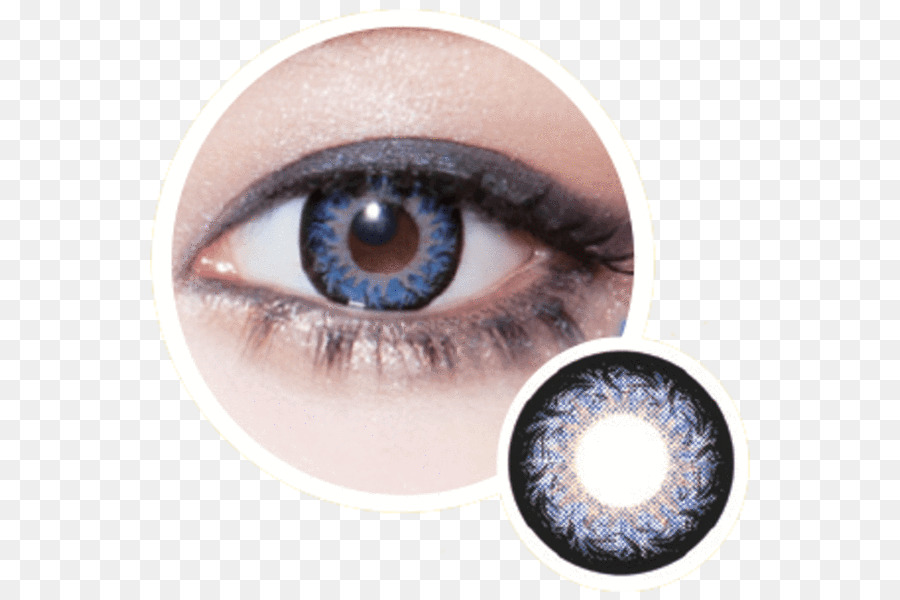 Oeil Avec Lentille De Contact，Lentille Bleue PNG