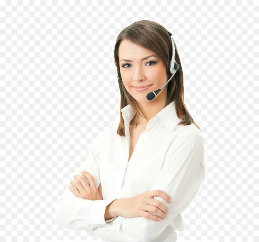 Femme Avec Casque，Service Client PNG