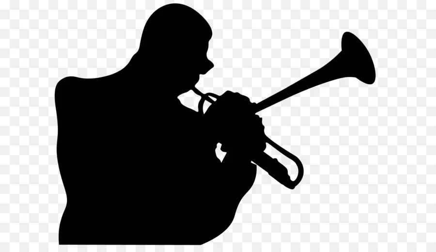 Silhouette De Joueur De Trompette，Instrument PNG