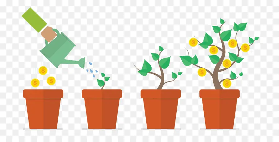 Plantes En Croissance，Pots PNG