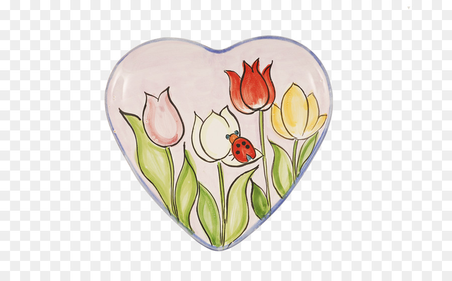 Assiette Coeur，Tulipes PNG