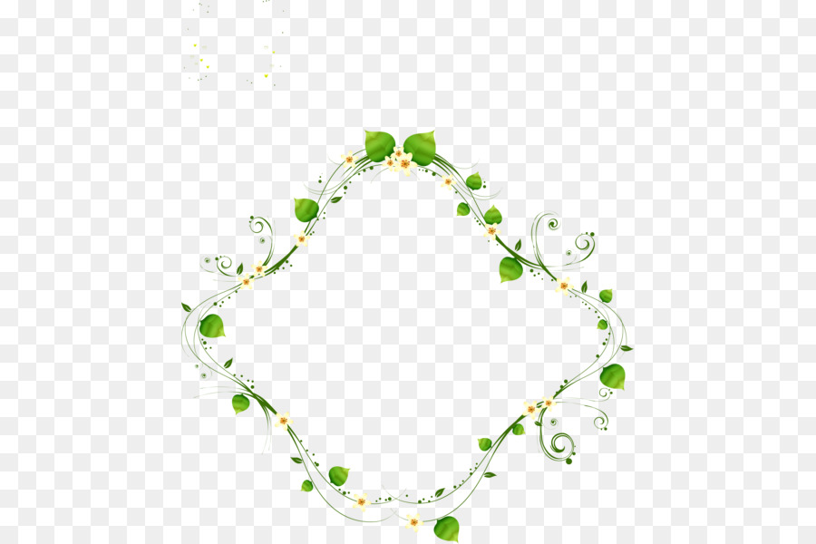 Cadre Floral Vert，Feuilles PNG