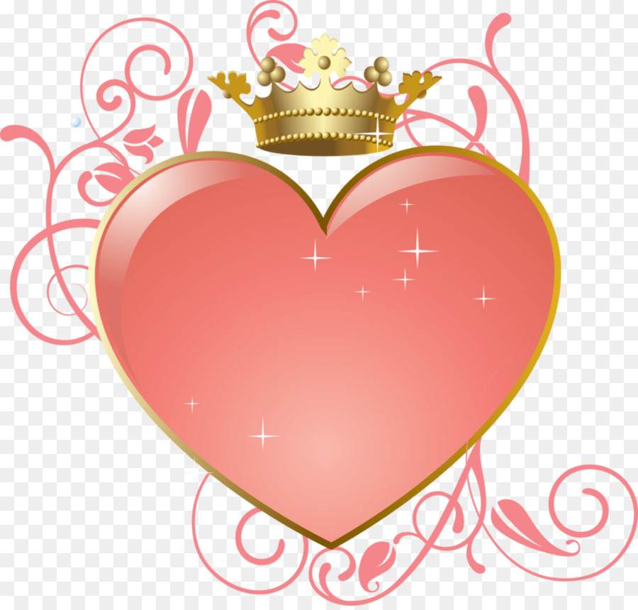 Coeur Avec Couronne，Rose PNG