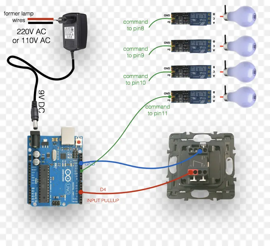 Circuit Arduino，Câblage PNG