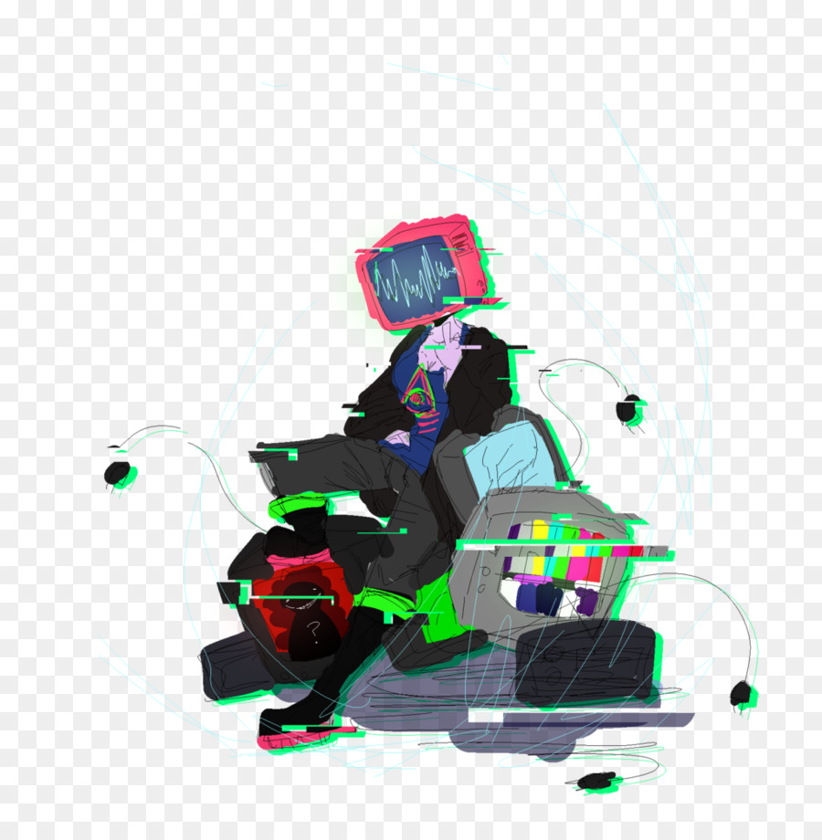 Personnage De Glitch Art，Numérique PNG