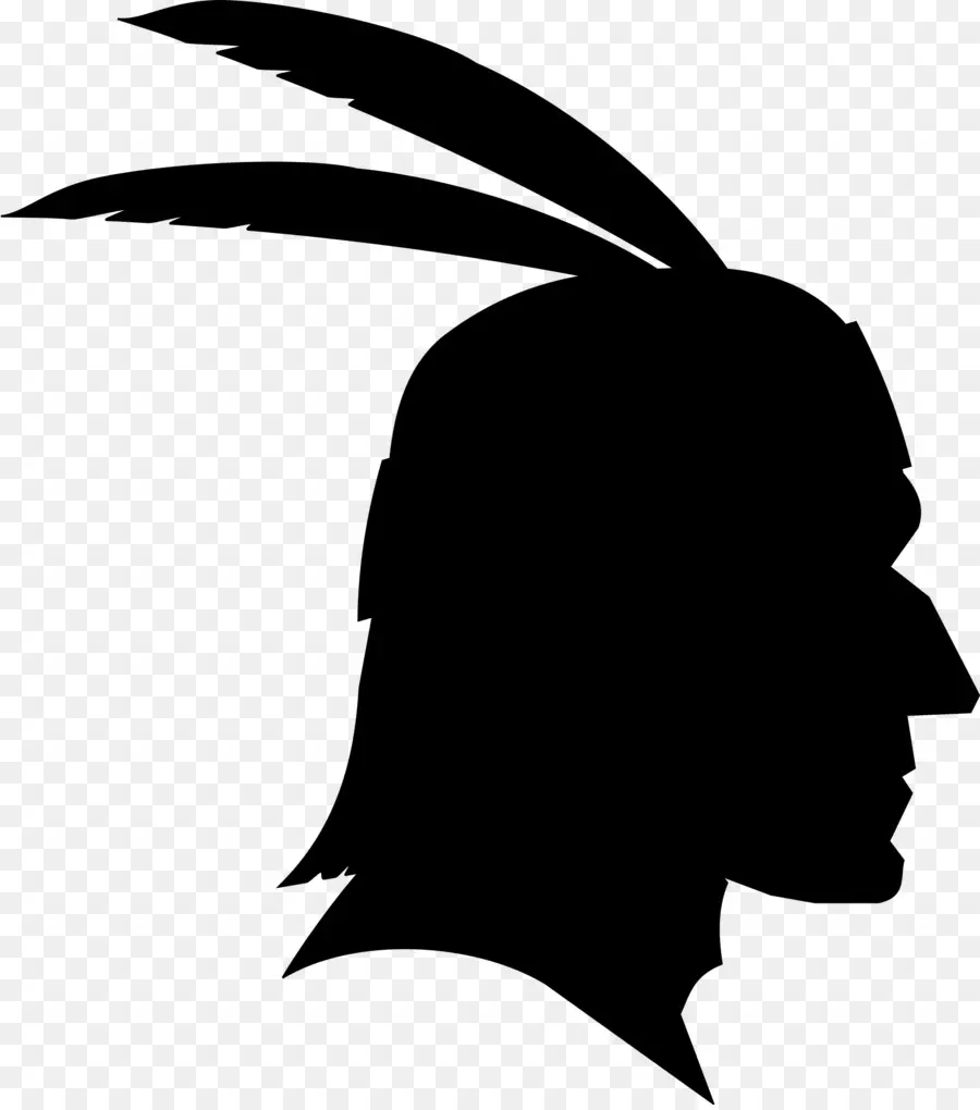 Silhouette Avec Des Plumes，Profil PNG