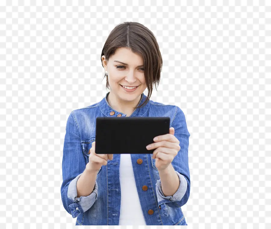 Femme Avec Tablette，Technologie PNG