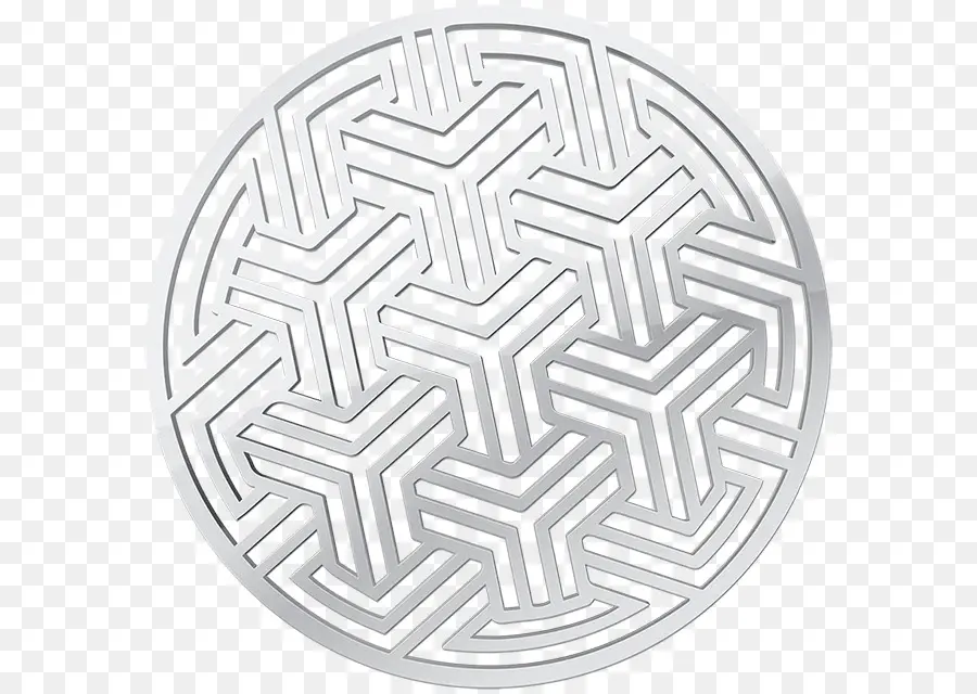 Labyrinthe Circulaire，Argent PNG