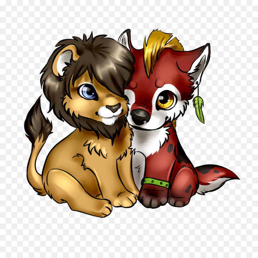 Lion Et Renard Mignons，Animaux PNG