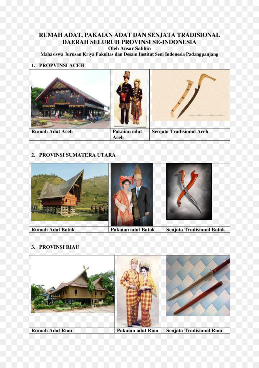 Maisons Et Vêtements Traditionnels，Indonésie PNG