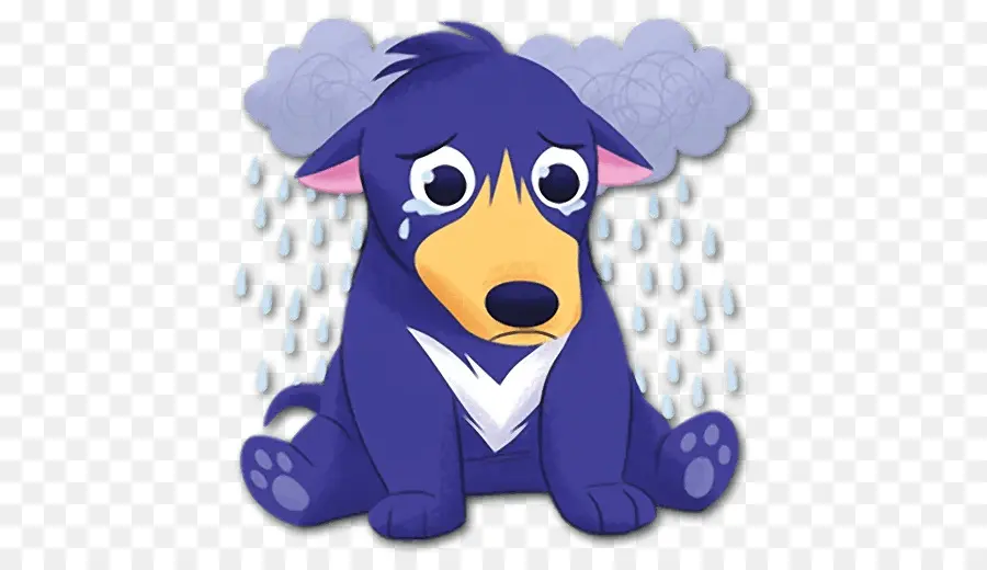 Chien De Dessin Animé Bleu，Triste PNG