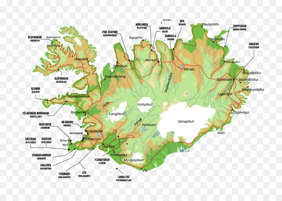 Carte De L'islande，Géographie PNG