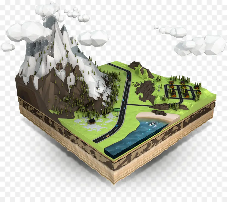 Paysage 3d，Montagne PNG