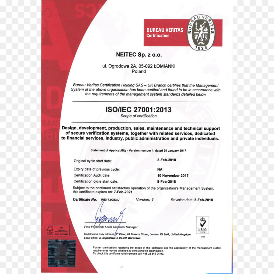 Certificat Iso，Attestation PNG