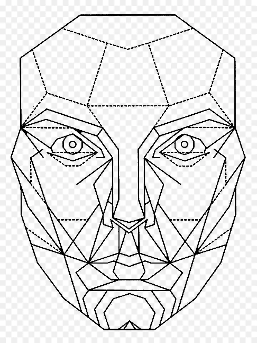 Visage Géométrique，Lignes PNG