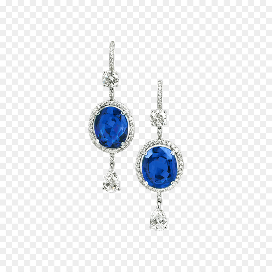 Boucles D'oreilles Bleues，Diamants PNG