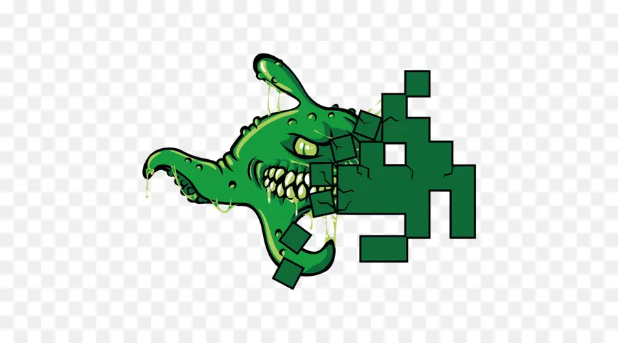 Monstre De Pixels，Vert PNG