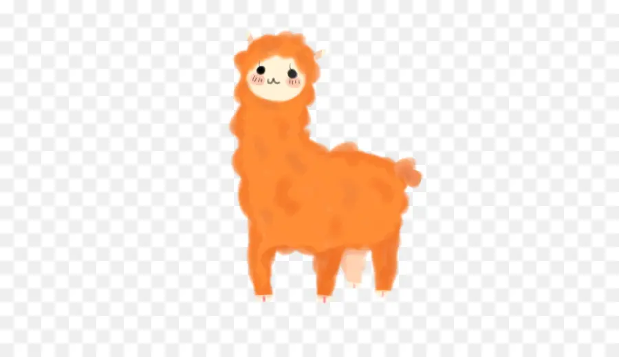 Lama De Dessin Animé Orange，Mignon PNG