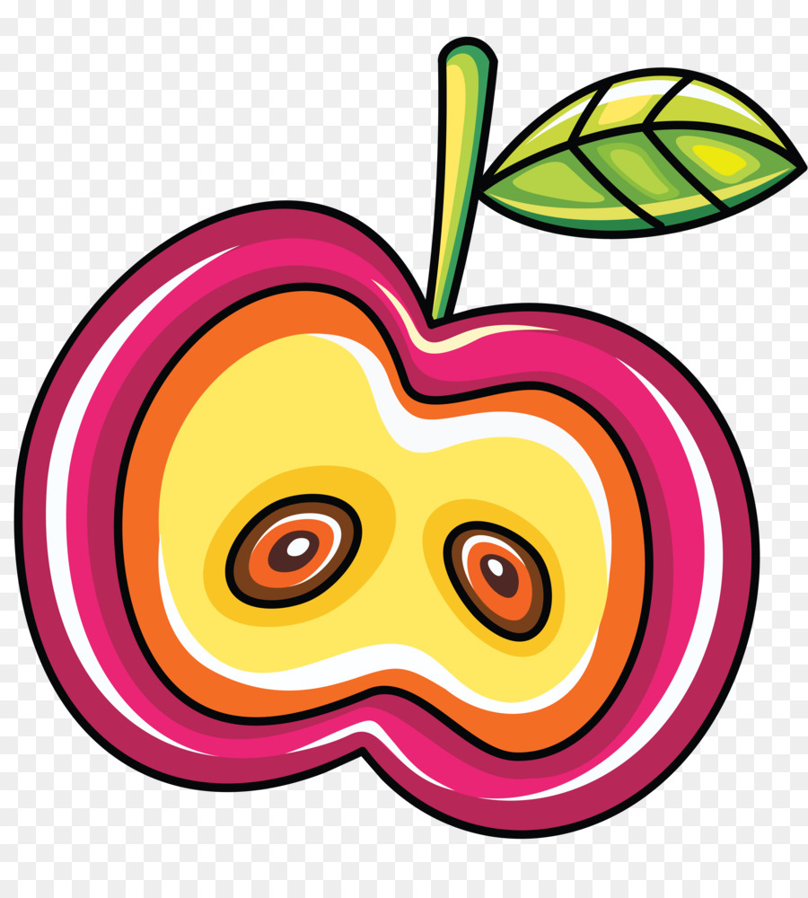 Pomme Colorée，Dessin Animé PNG