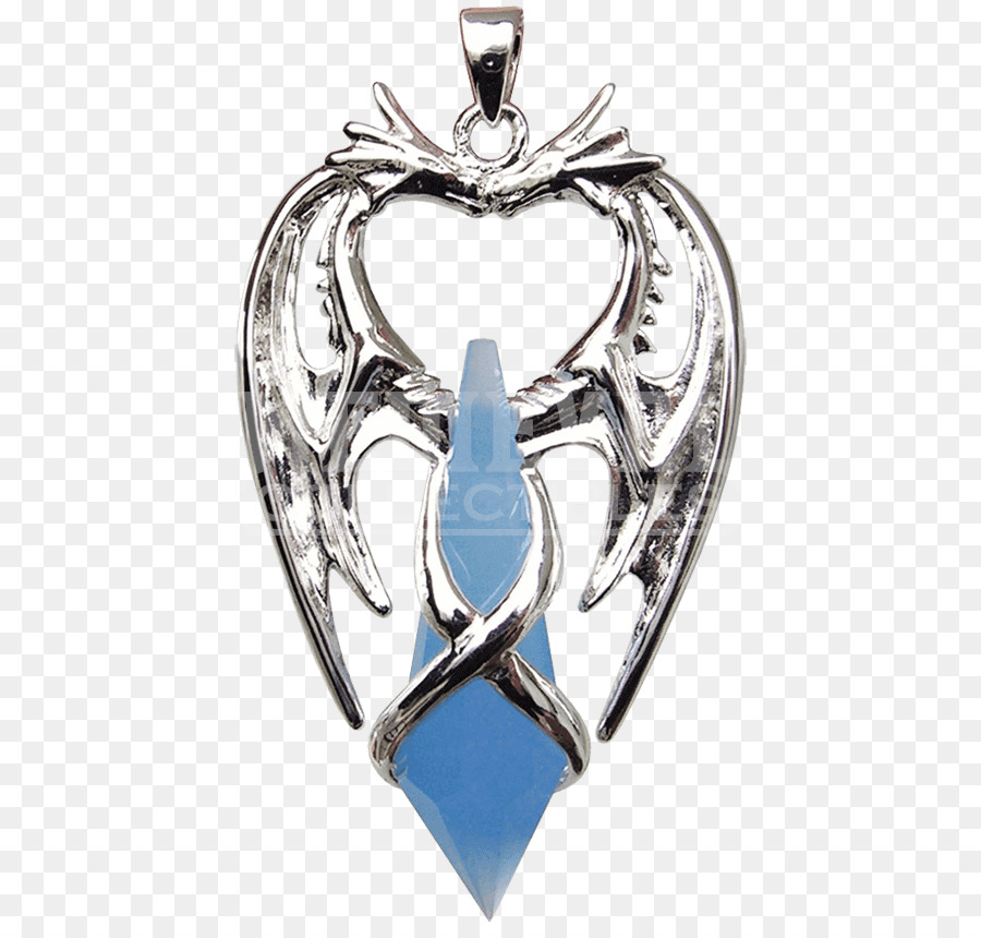 Dragon D'argent Avec Cristal Bleu，Dragon PNG