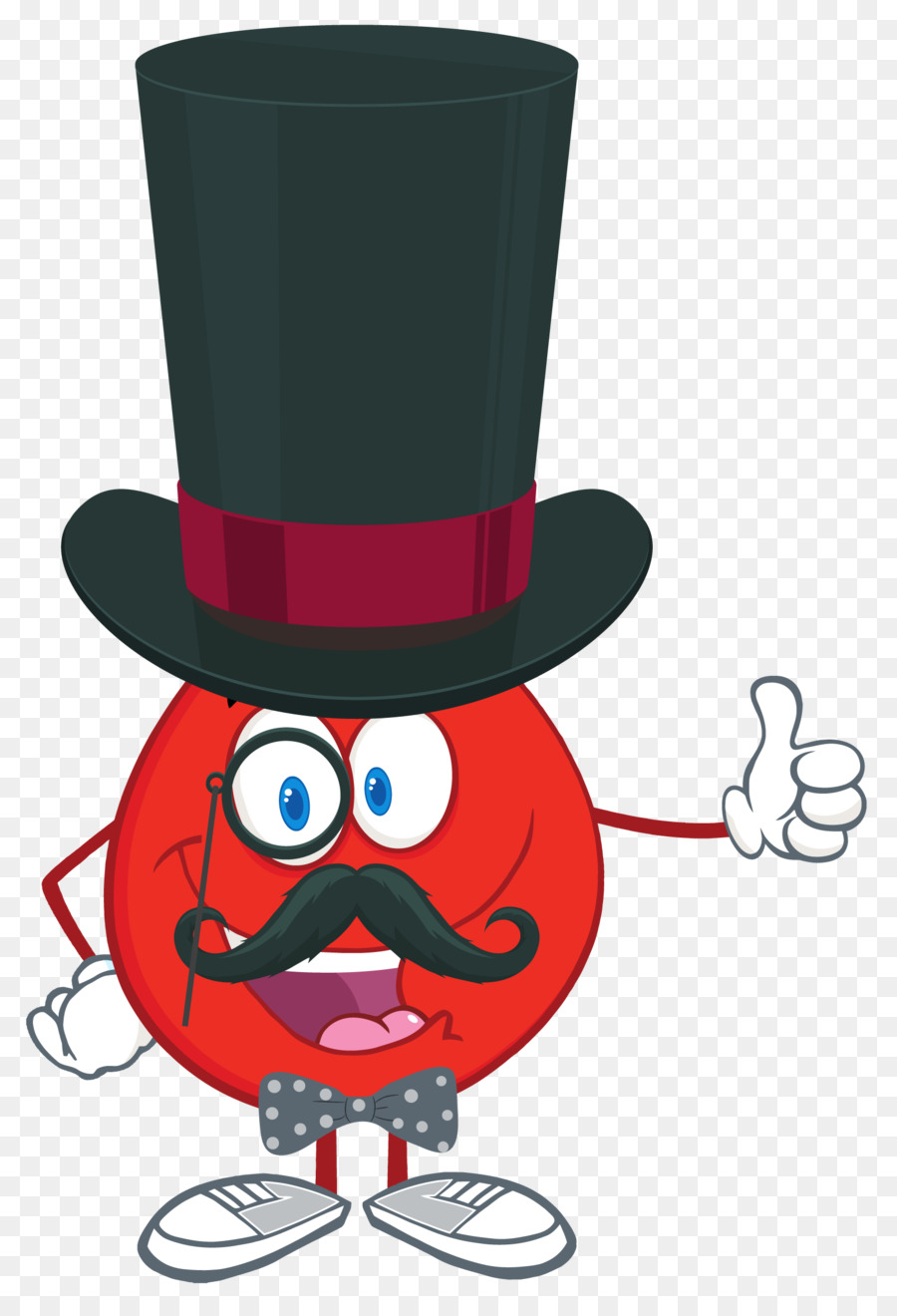 Caractère De Boule Rouge，Chapeau Haut De Forme PNG