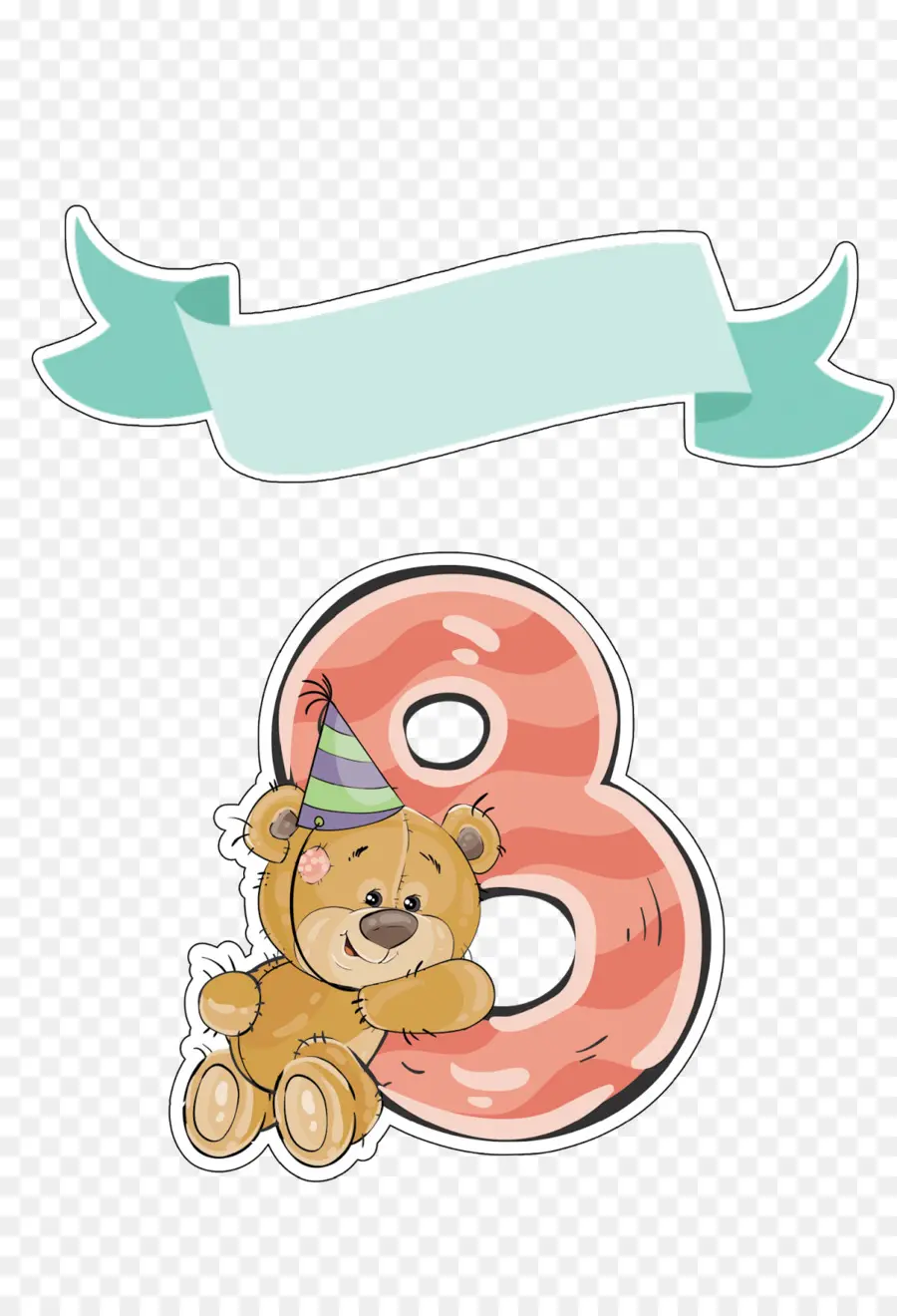 Anniversaire Numéro 8，Ours En Peluche PNG