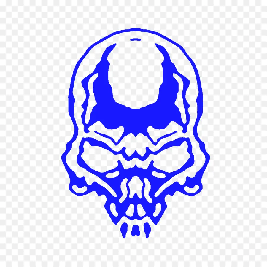 Crâne，Bleu électrique PNG