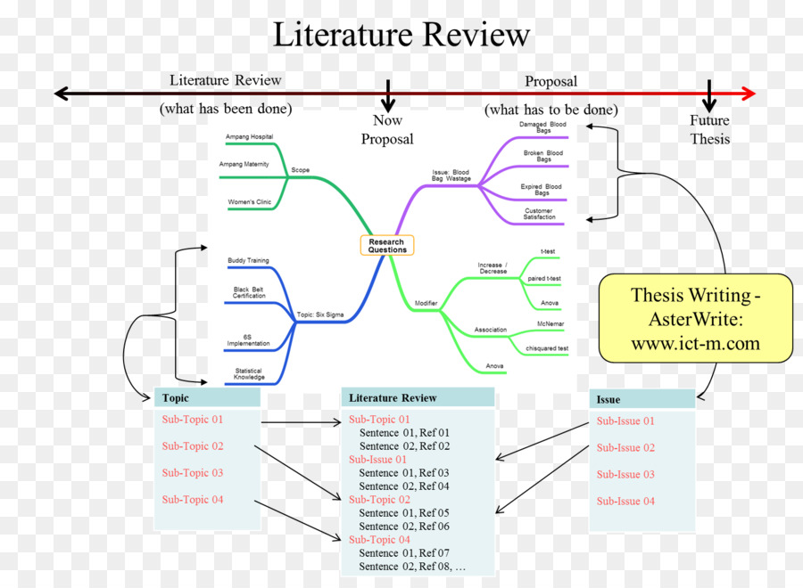 Diagramme De Revue De La Littérature，Carte Mentale PNG