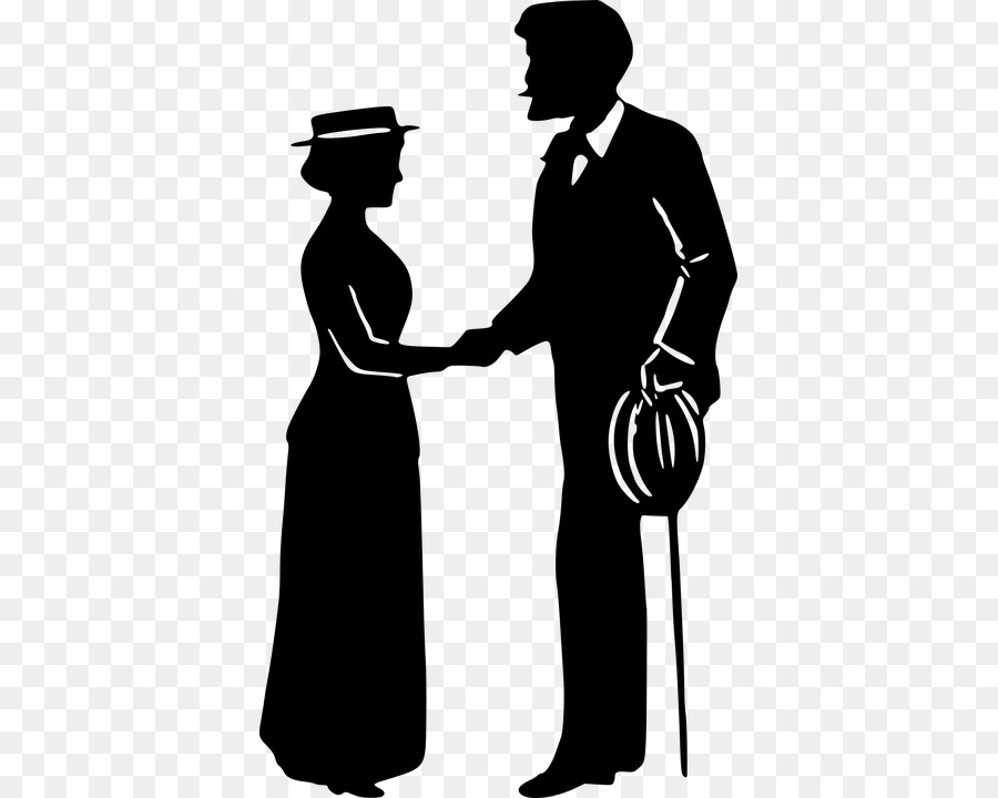 Silhouette Couple，Poignée De Main PNG