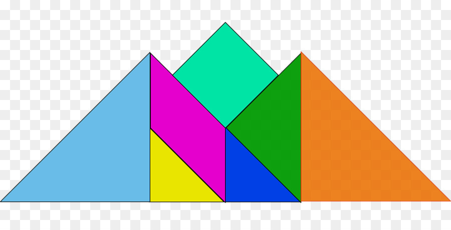 Puzzle Triangle Coloré，Formes PNG