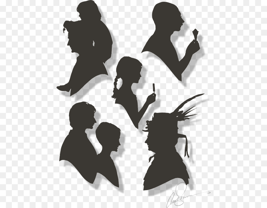 Silhouette，Noir Et Blanc PNG