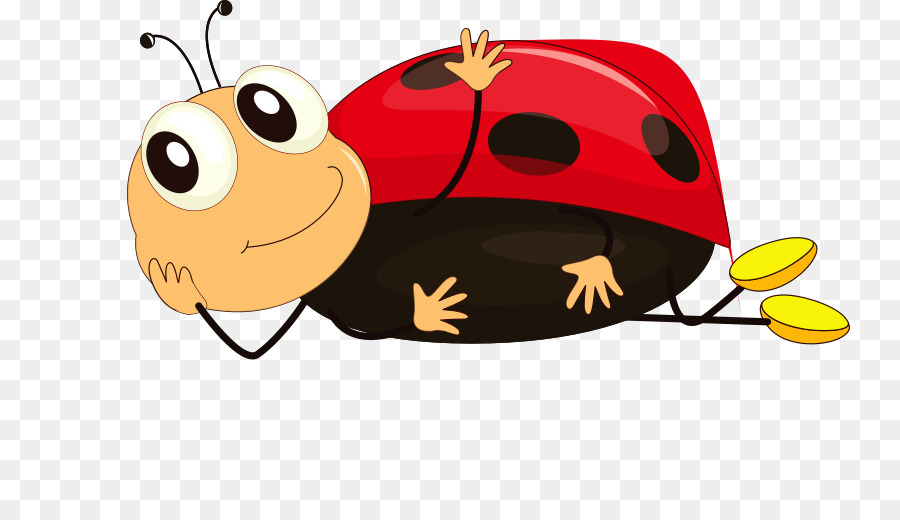 Coccinelle De Dessin Animé Mignon，Souriant PNG