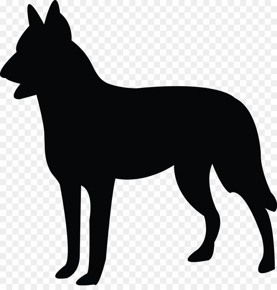 Silhouette De Chien Vert，Chien PNG