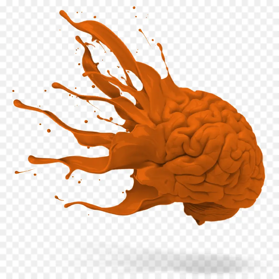 Éclaboussure De Cerveau Orange，Créativité PNG