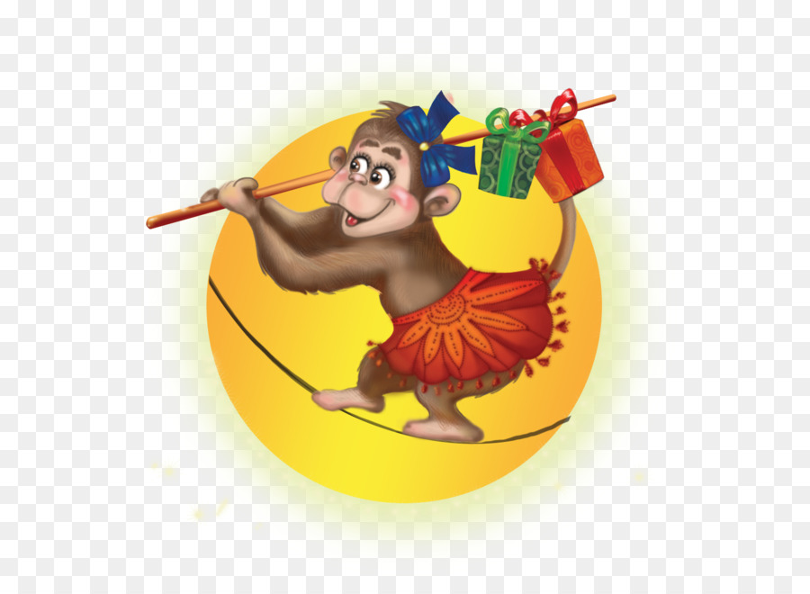 Singe Avec Des Cadeaux，Corde Raide PNG