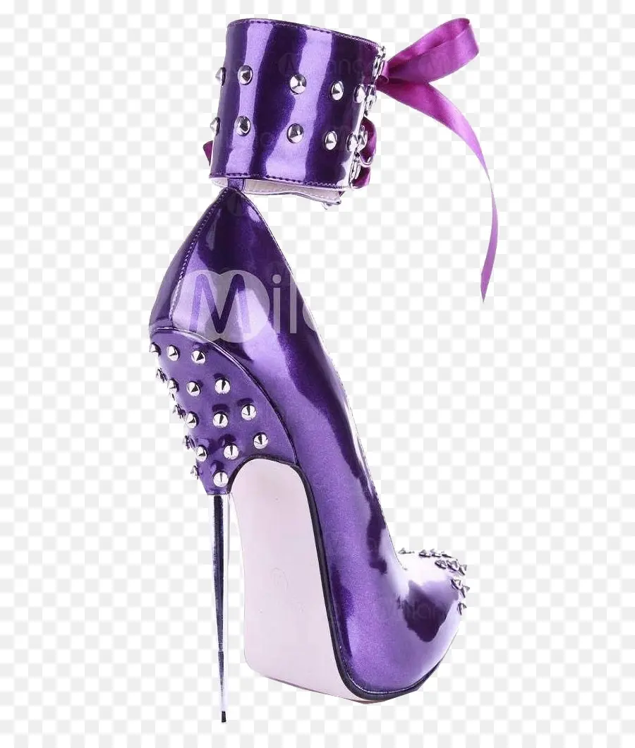 Talon Haut Violet，Chaussure PNG