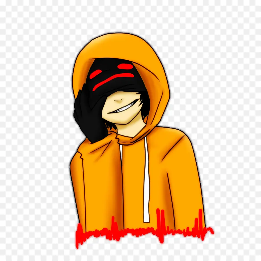 Personnage Animé，Sweat à Capuche Orange PNG