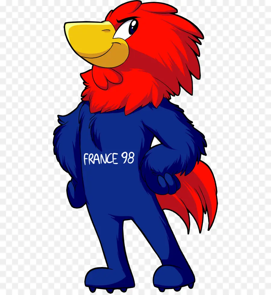 Mascotte D'oiseau Rouge Et Bleu，France 98 PNG