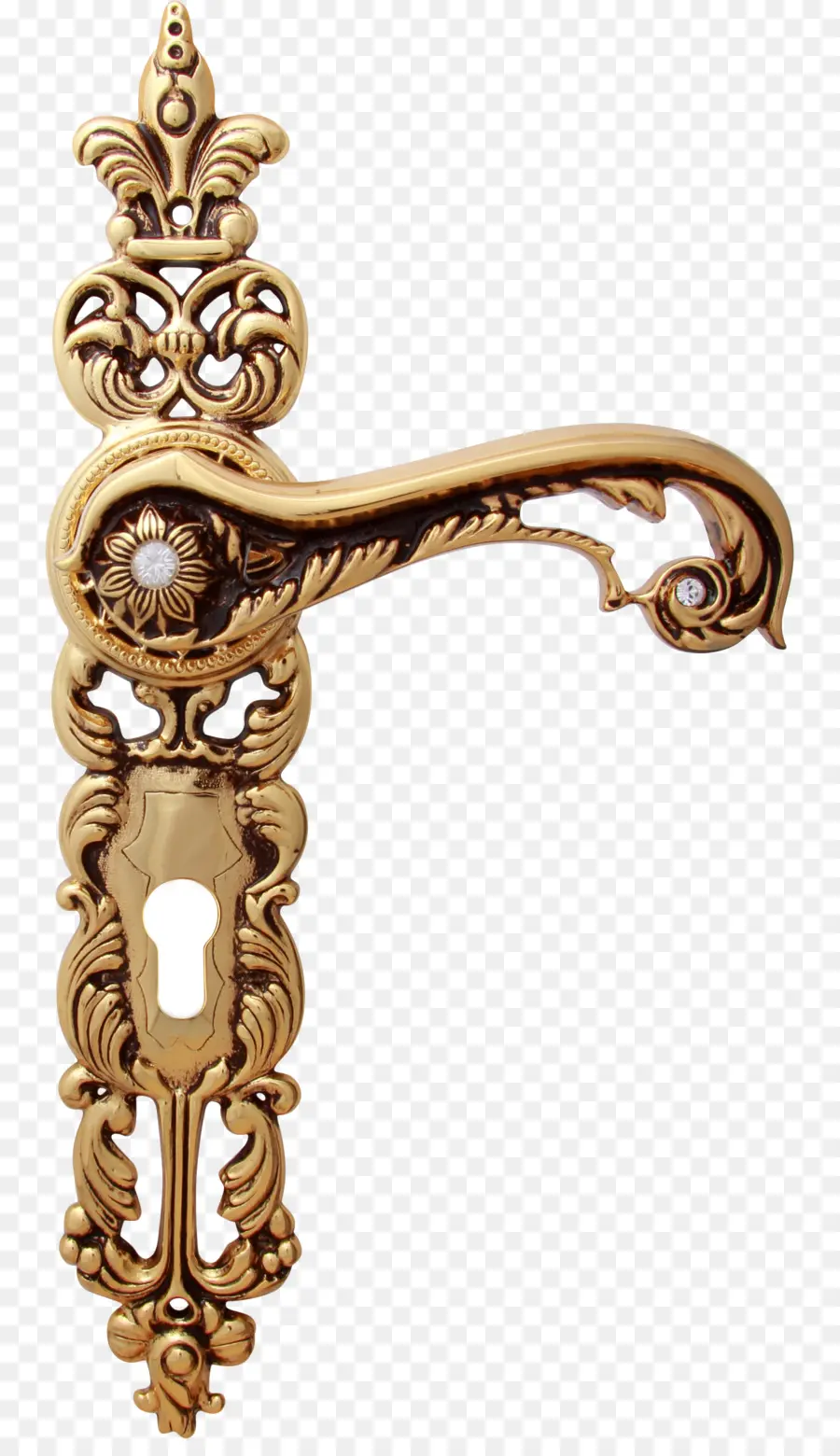 Poignée De Porte Ornée，Or PNG