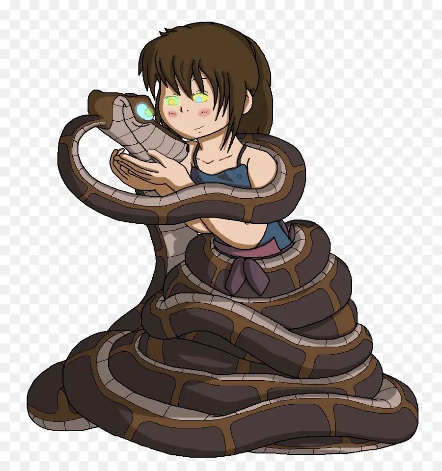 Personnage Animé Avec Serpent，Dessin Animé PNG