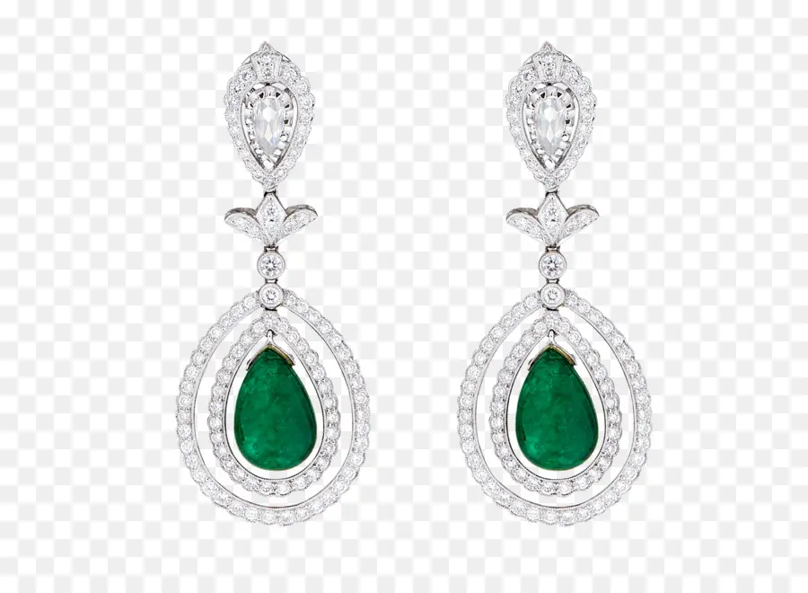 Boucles D'oreilles émeraude，Vert PNG