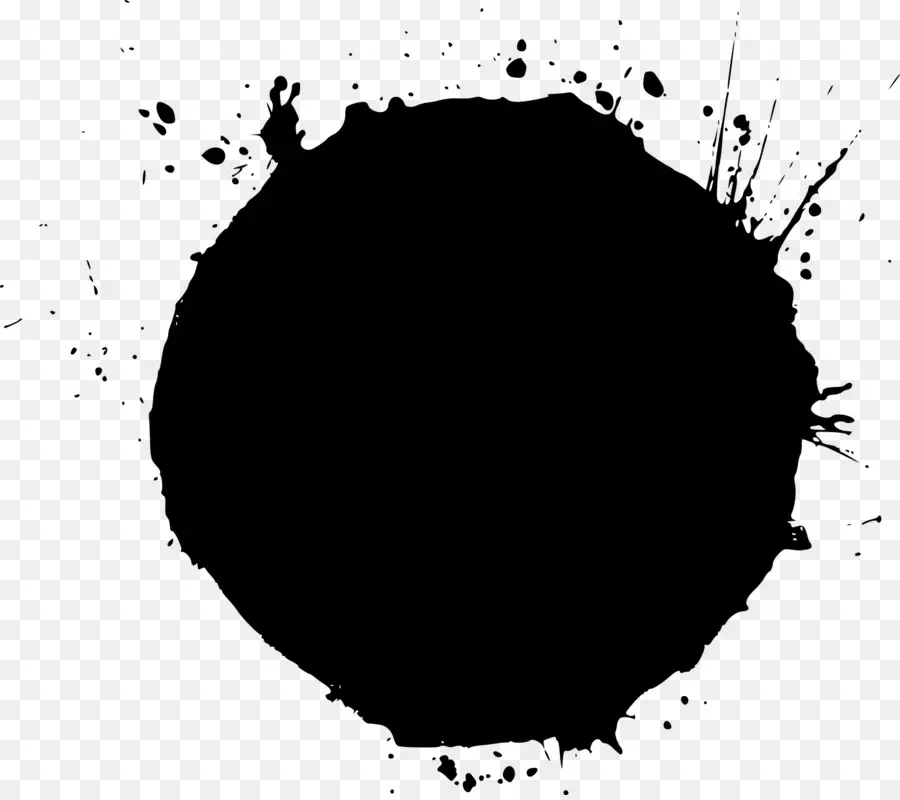 Tache D'encre Noire，Cercle PNG