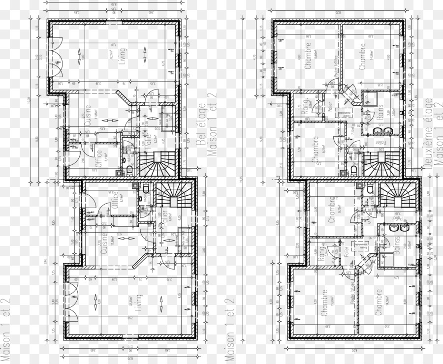 Plan D étage，L Architecture PNG