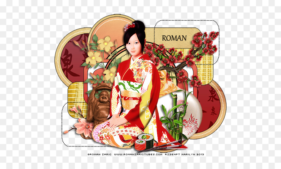 Design Floral，Geisha PNG