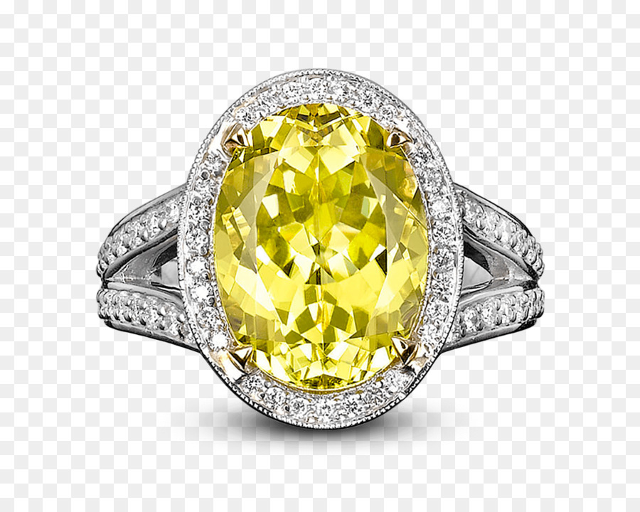 Bague Gemme Jaune，Diamant PNG