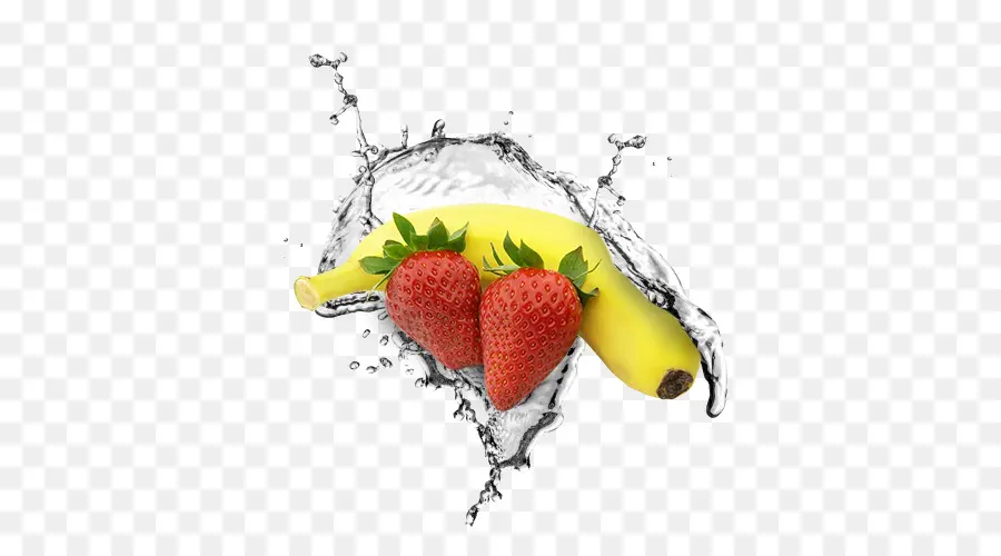 Banane Et Fraises，Éclaboussure D'eau PNG