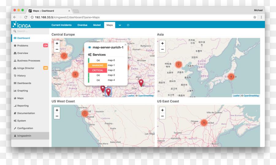 Nagios，Carte PNG