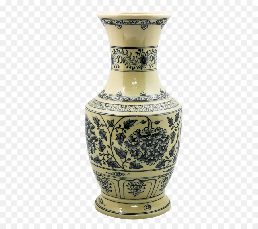 Vase Bleu Et Or，Céramique PNG