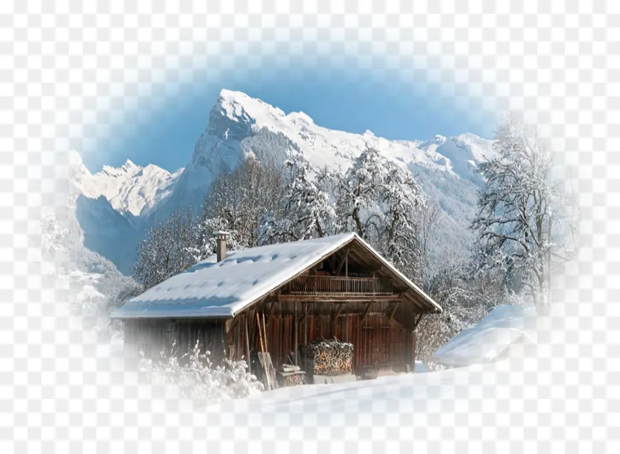 Cabane Enneigée，Hiver PNG