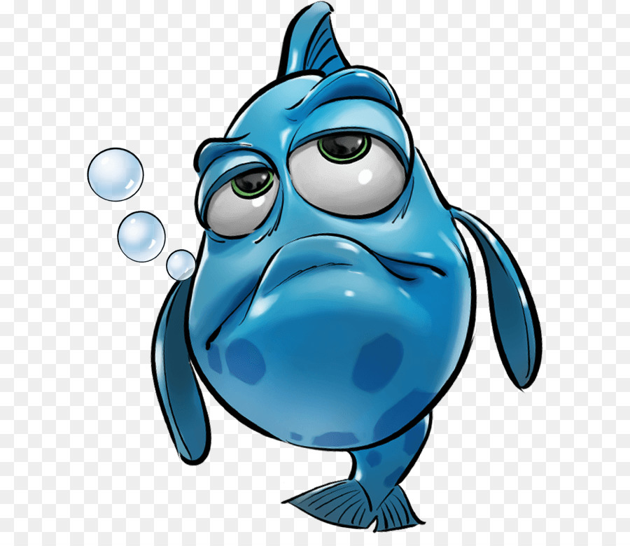 Poisson Bleu，Dessin Animé PNG